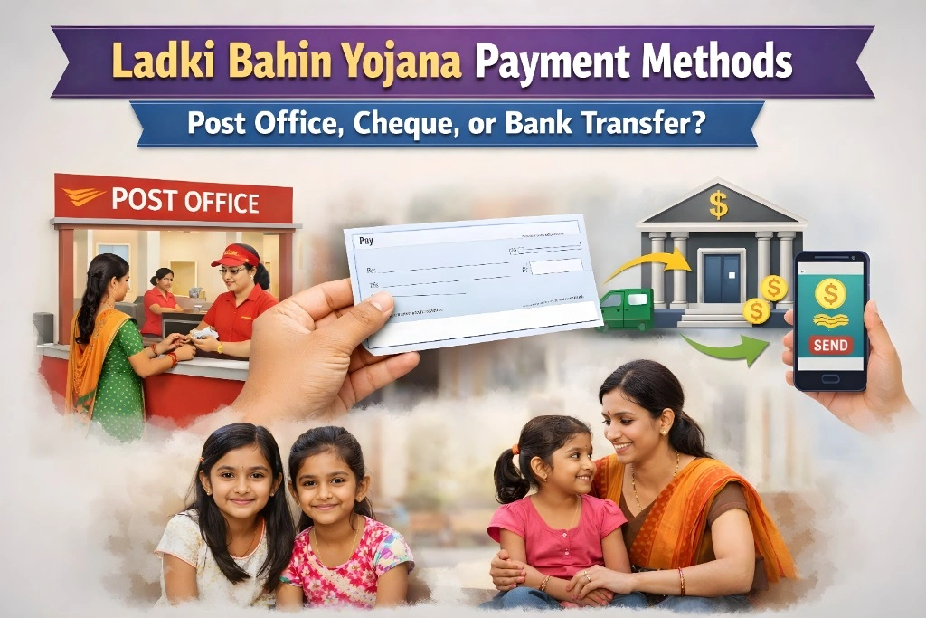 Ladki Bahin Yojana Payment Methods Post Office or Cheque