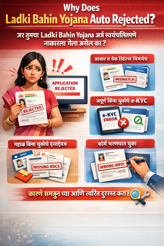 Ladki Bahin Yojana Auto Rejected